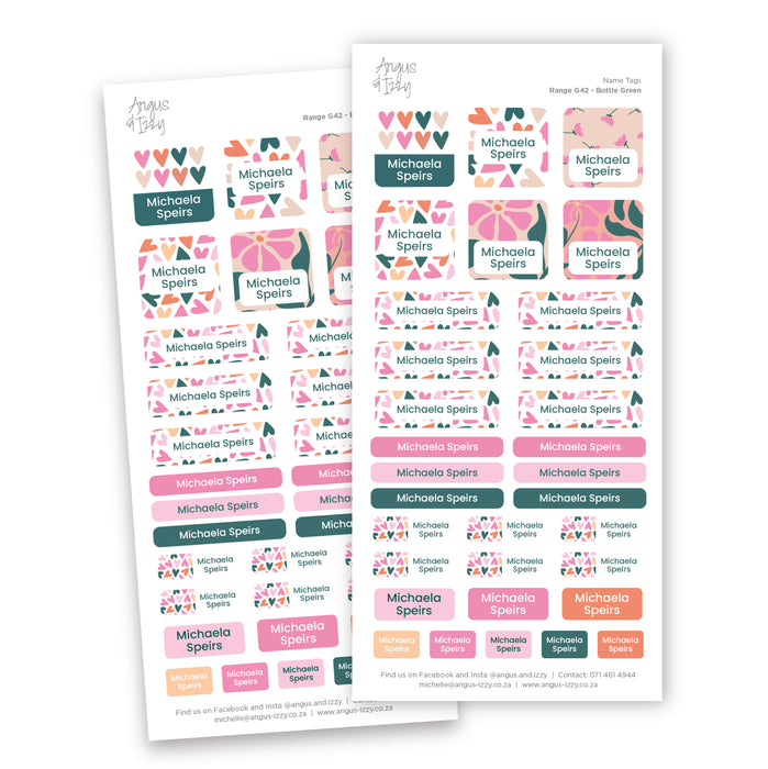 Name Tags Variety Sticker Pack G42