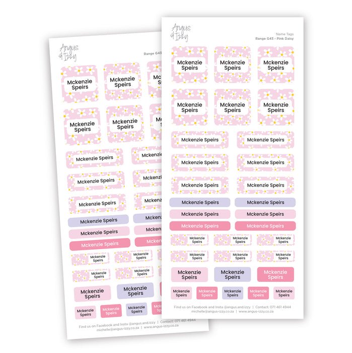 Name Tags Variety Sticker Pack G43