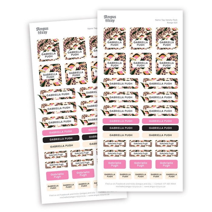 Name Tags Variety Sticker Pack G46