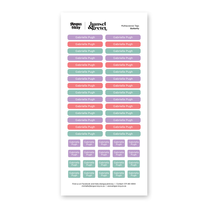 H&G Multi Purpose Labels - Butterfly
