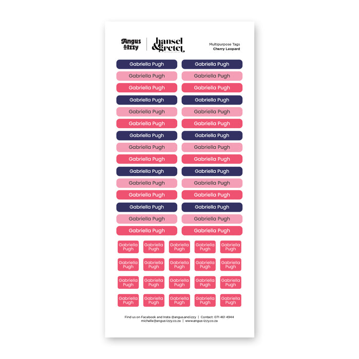 H&G Multi Purpose Labels - Cherry Leopard