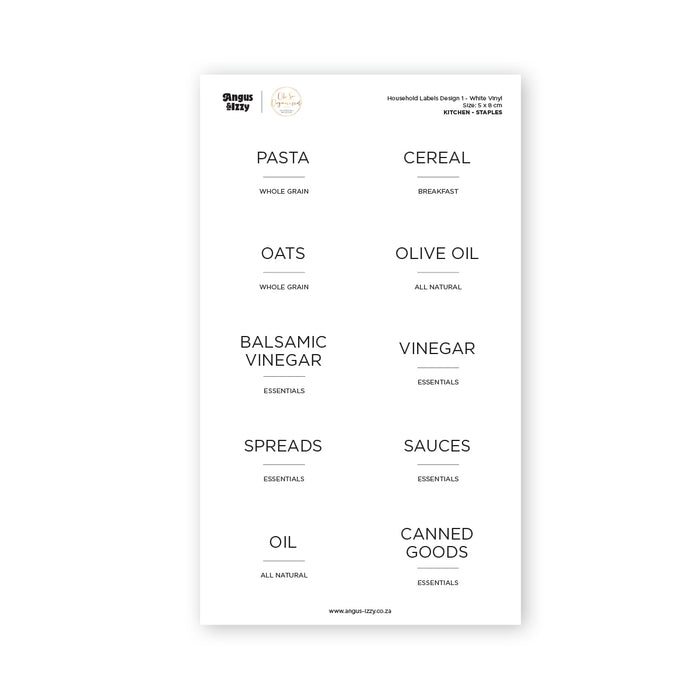 OSO Kitchen Labels