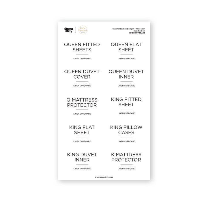 OSO Linen Cupboard Labels