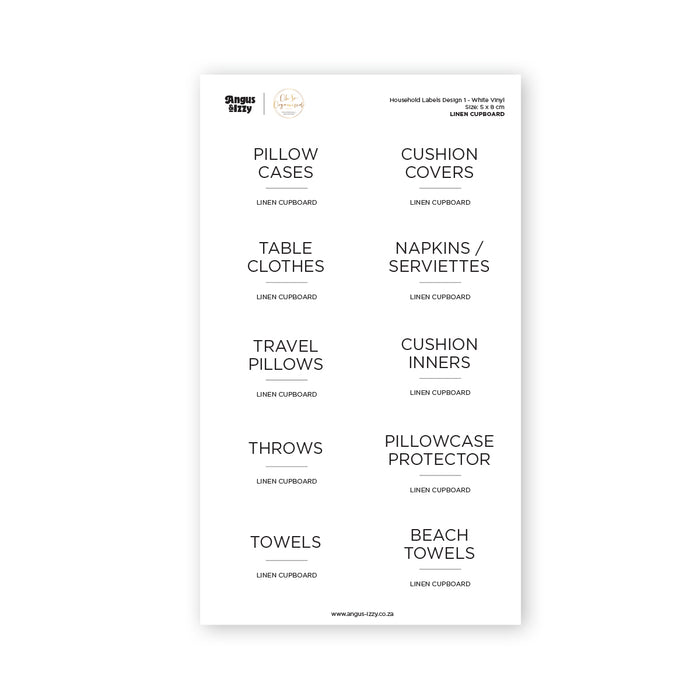 OSO Linen Cupboard Labels