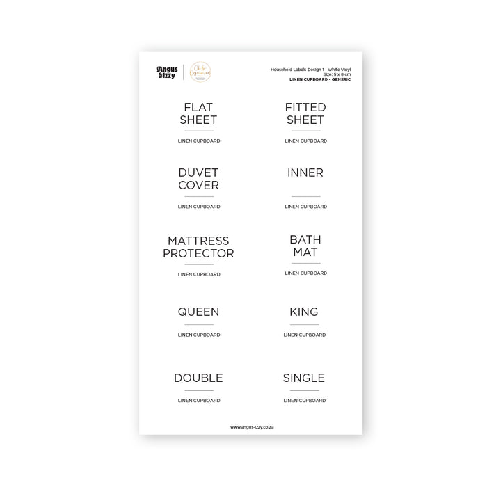 OSO Linen Cupboard Labels