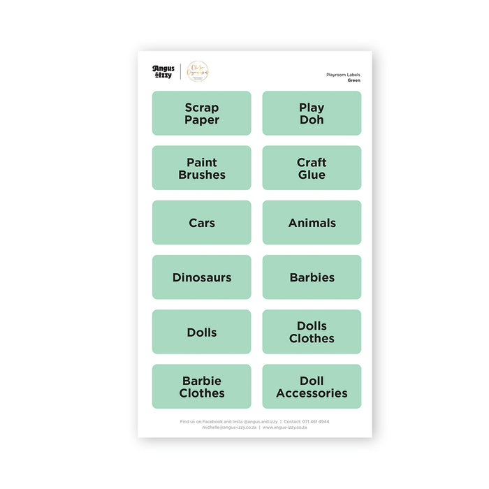 OSO Playroom Labels
