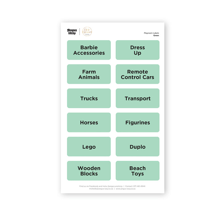 OSO Playroom Labels