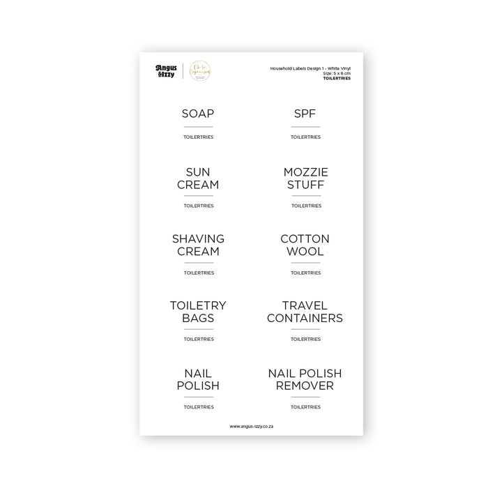 OSO Medicine Cupboard & Bathroom Labels