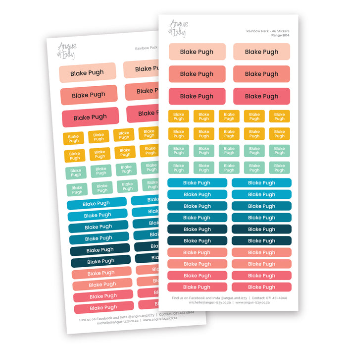 Name Tag Rainbow Packs