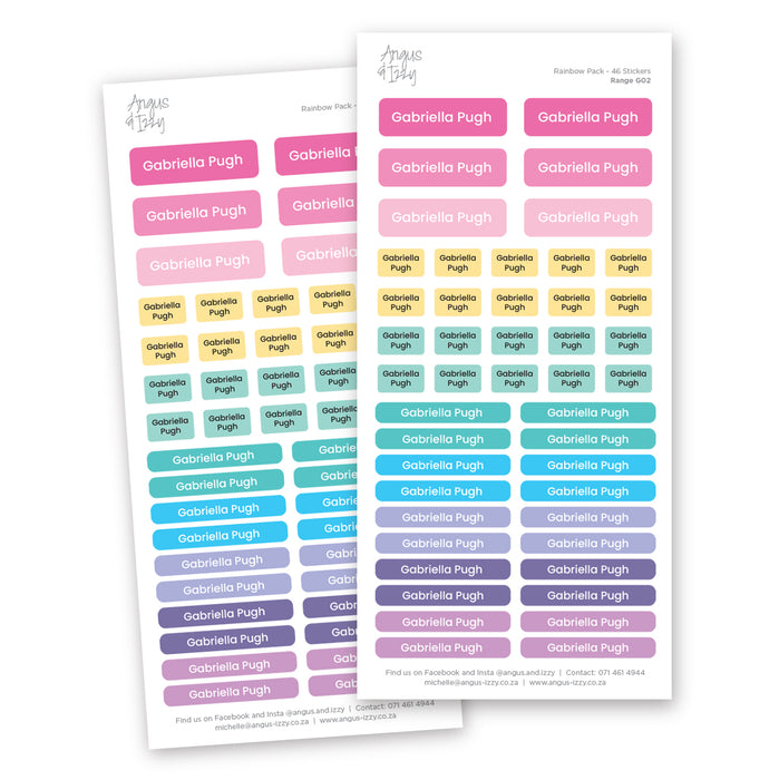 Name Tag Rainbow Packs