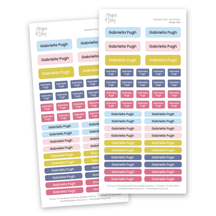 Name Tag Rainbow Packs