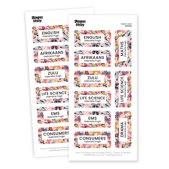 H&G Subject Labels - Butterfly