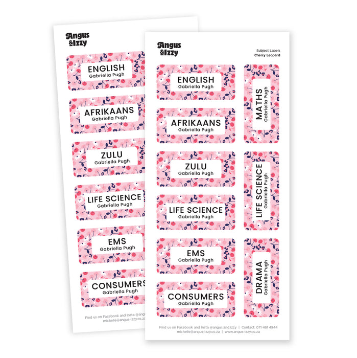 H&G Subject Labels - Cherry Leopard