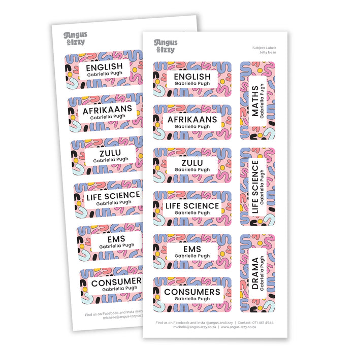 Subject Labels - Jellybean