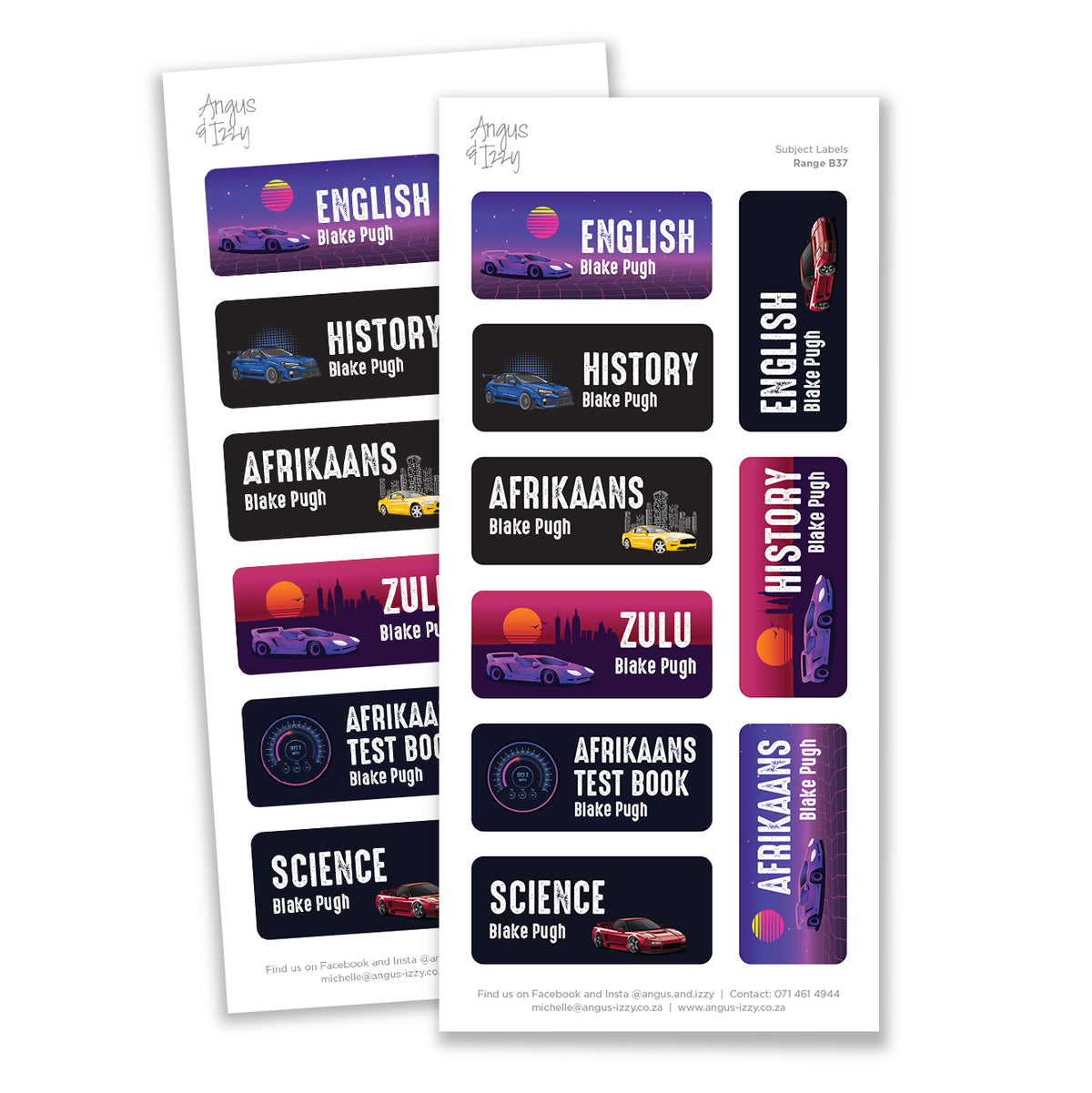 Subjeuct Tags Subject Labels - B37 — Angus & Izzy