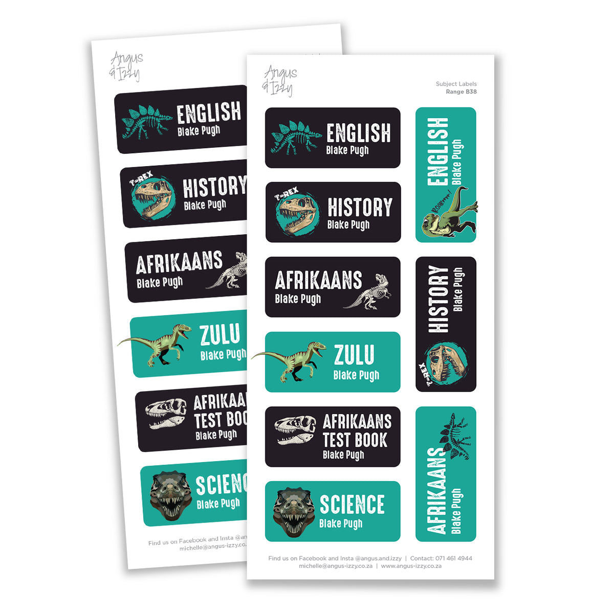Subject Labels - B38 — Angus & Izzy