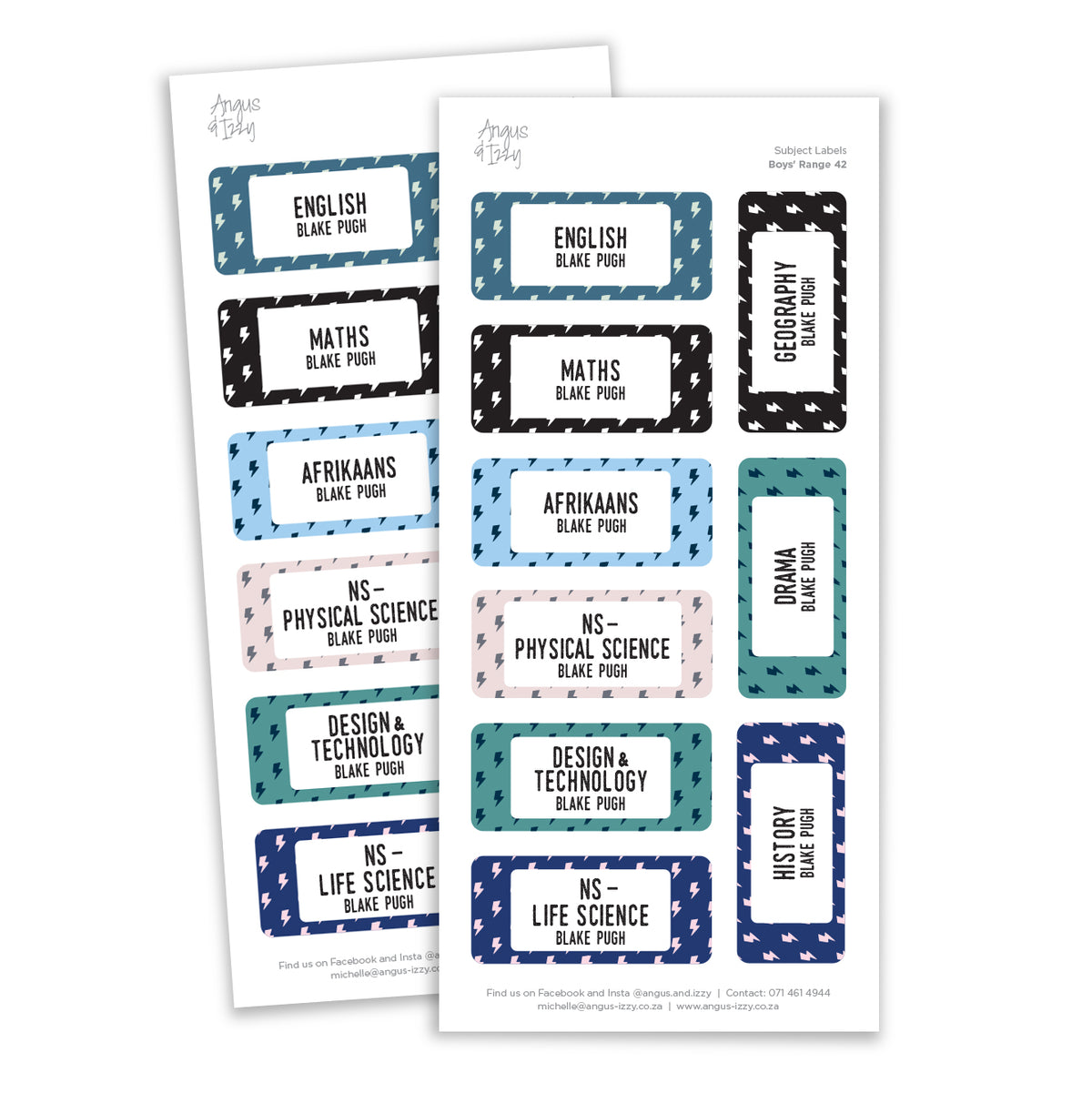 Subject Labels - B42 — Angus & Izzy