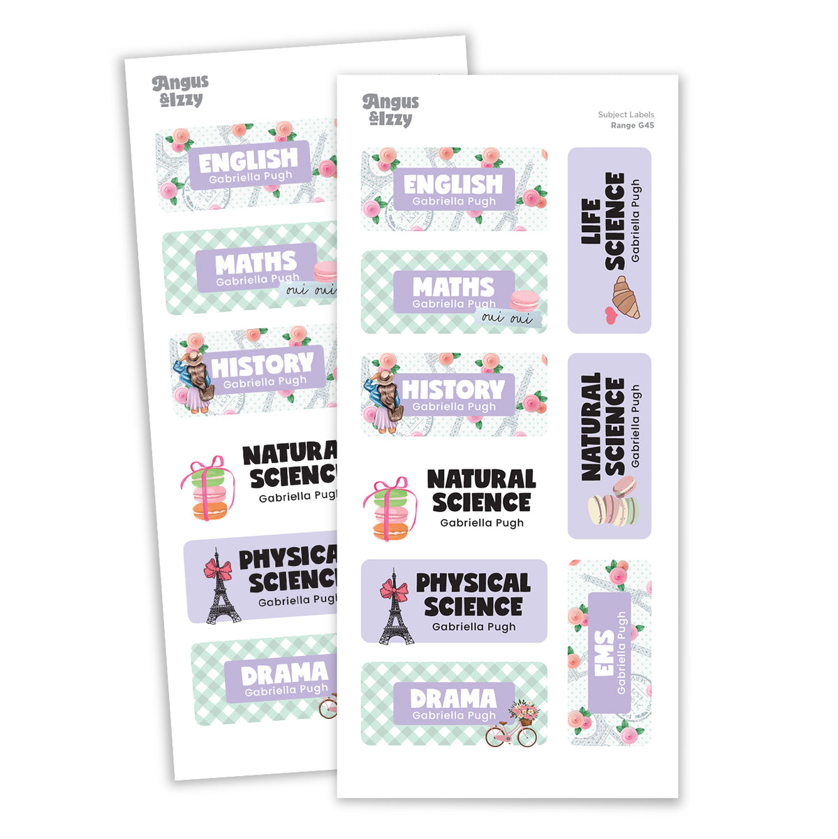Subject Labels - G45 — Angus & Izzy