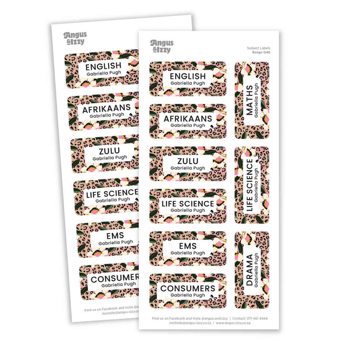 Subject Labels - G46 — Angus & Izzy