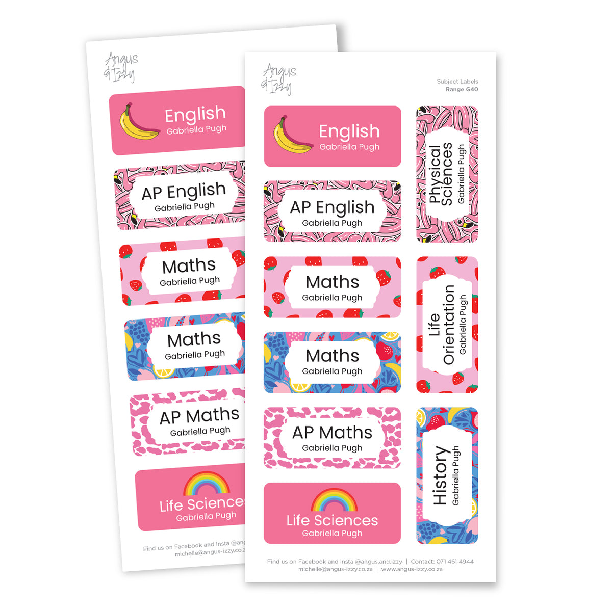 Subjeuct Tags Subject Labels - G41 — Angus & Izzy