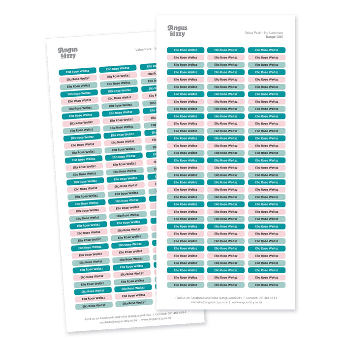 Name Tag Value Pack - G05