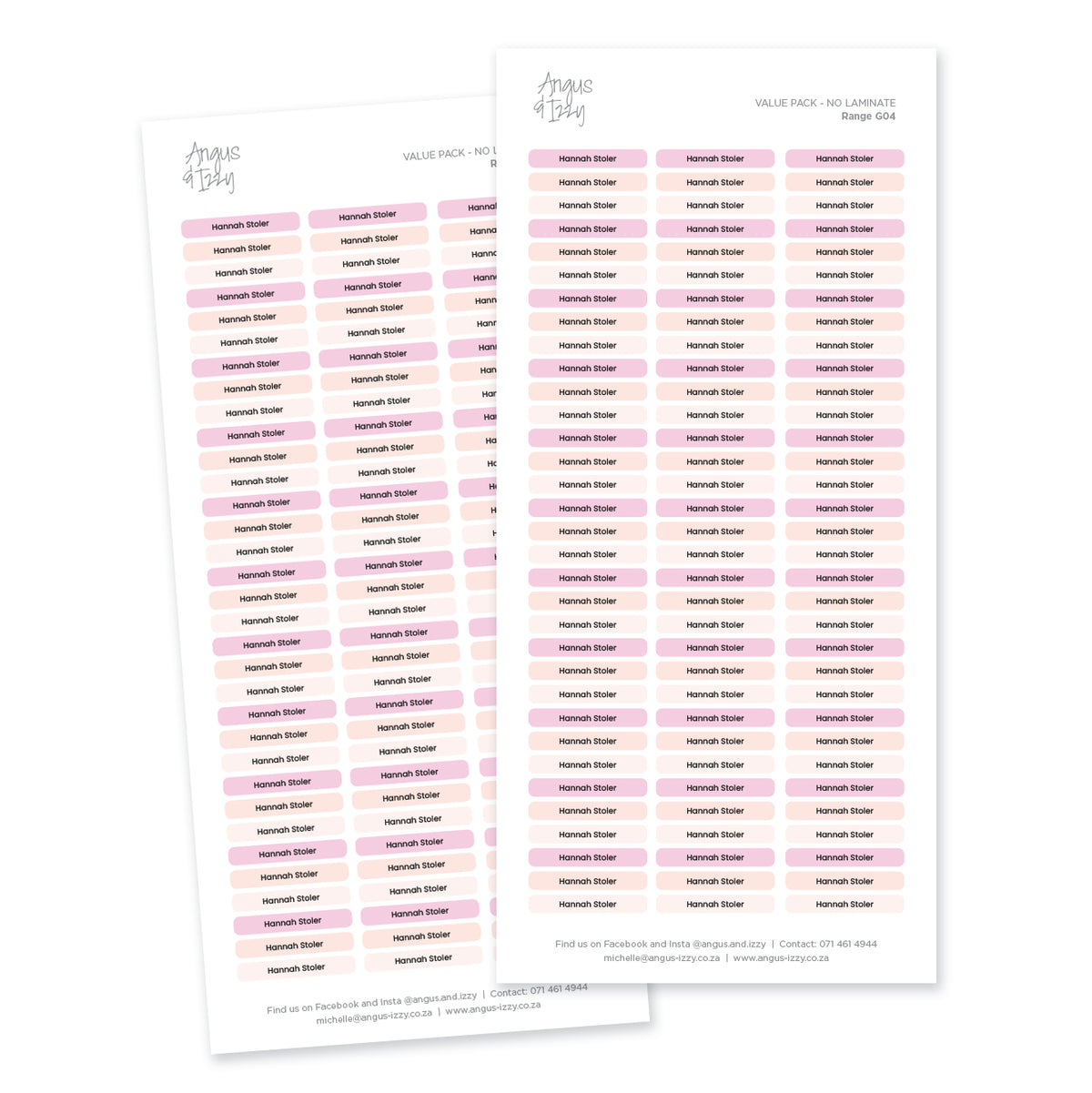 Name Tag Value Pack - G04 — Angus & Izzy