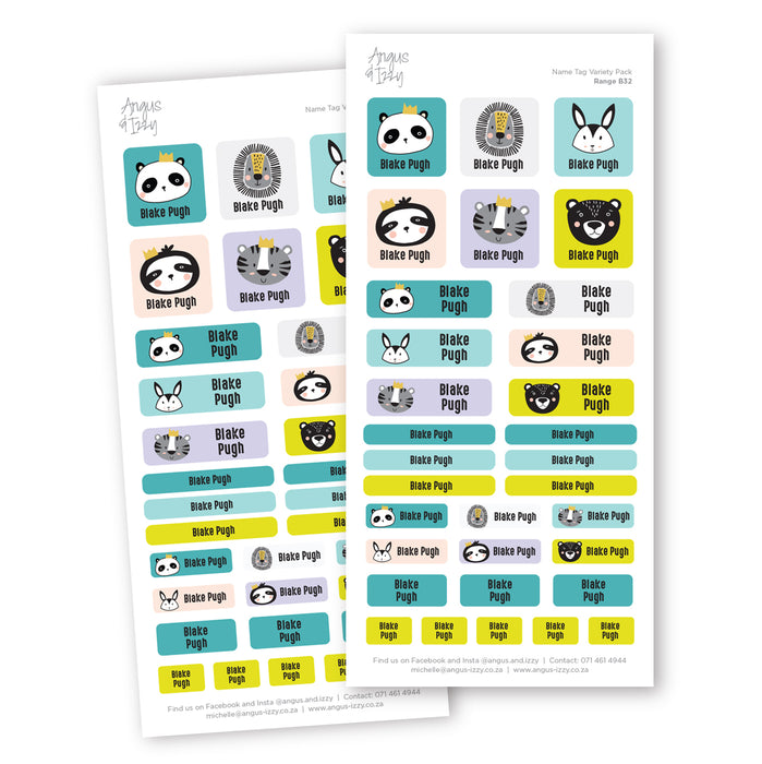 Name Tags Variety Sticker Pack B32