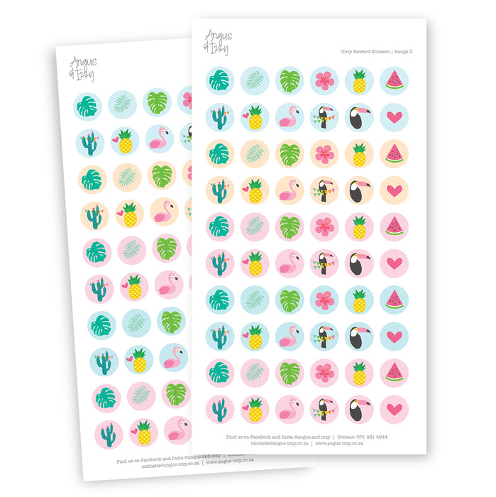 Girly Reward Chart Stickers - Range 02