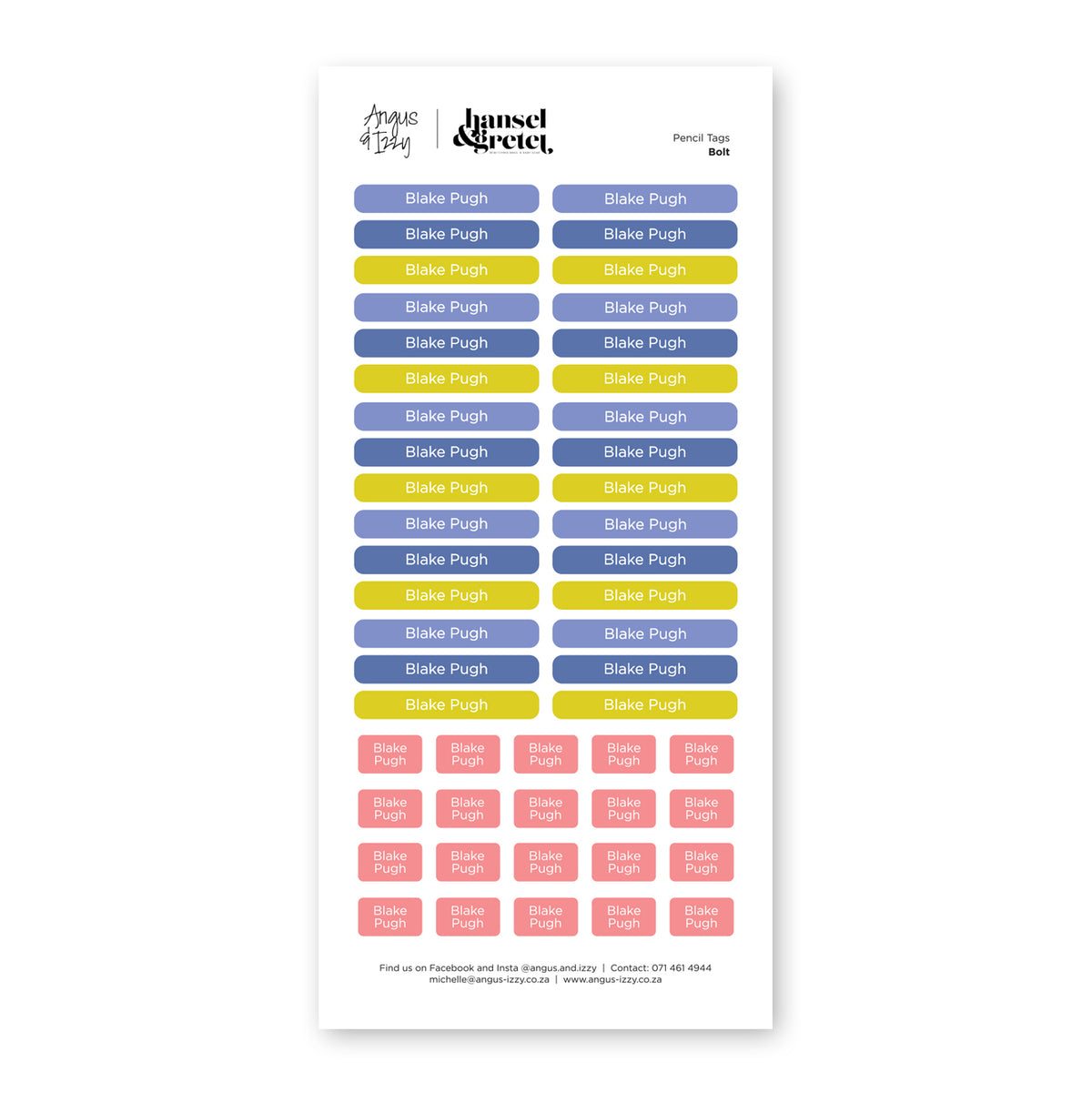 H&G Multi Purpose Labels - Bolt — Angus & Izzy