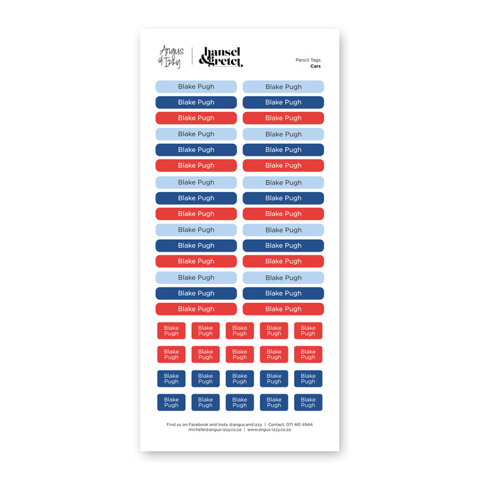 H&G Multi Purpose Labels - Cars