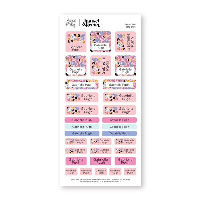 H&G Name Tags Variety Sticker Pack - Jelly Bean