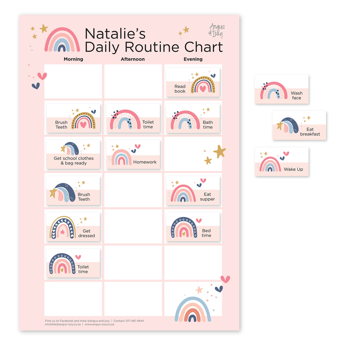 Magnetic Daily Routine Chart - Rainbows Portrait — Angus & Izzy