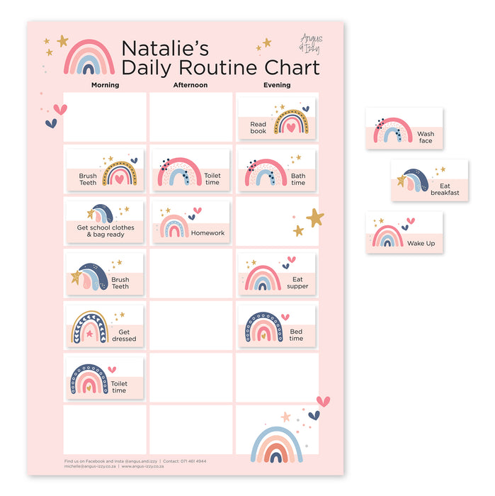 Magnetic Daily Routine Chart - Rainbows Portrait