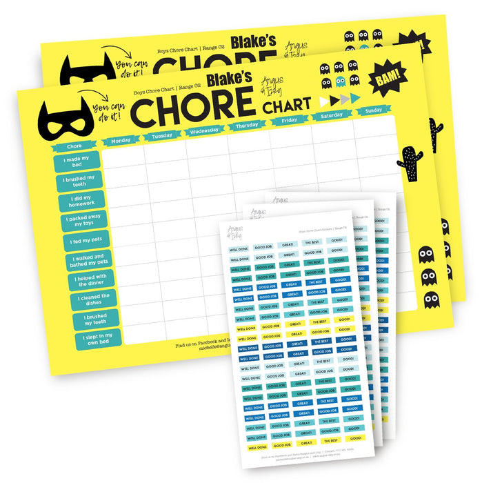 Boys Chore Chart - Range 02 Chore Chart Angus & Izzy 
