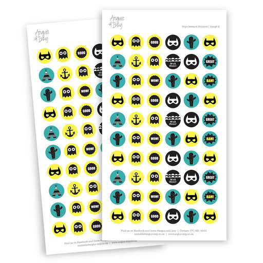 Boys Reward Chart Stickers - Range 02 Reward Chart Stickers Angus & Izzy 
