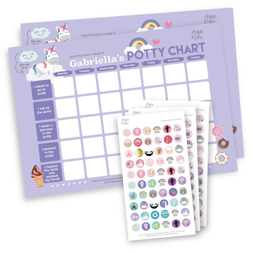 Girly Potty Chart - Range 01 Potty Chart Angus & Izzy 