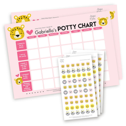 Girly Potty Chart - Range 05 Potty Chart Angus & Izzy 